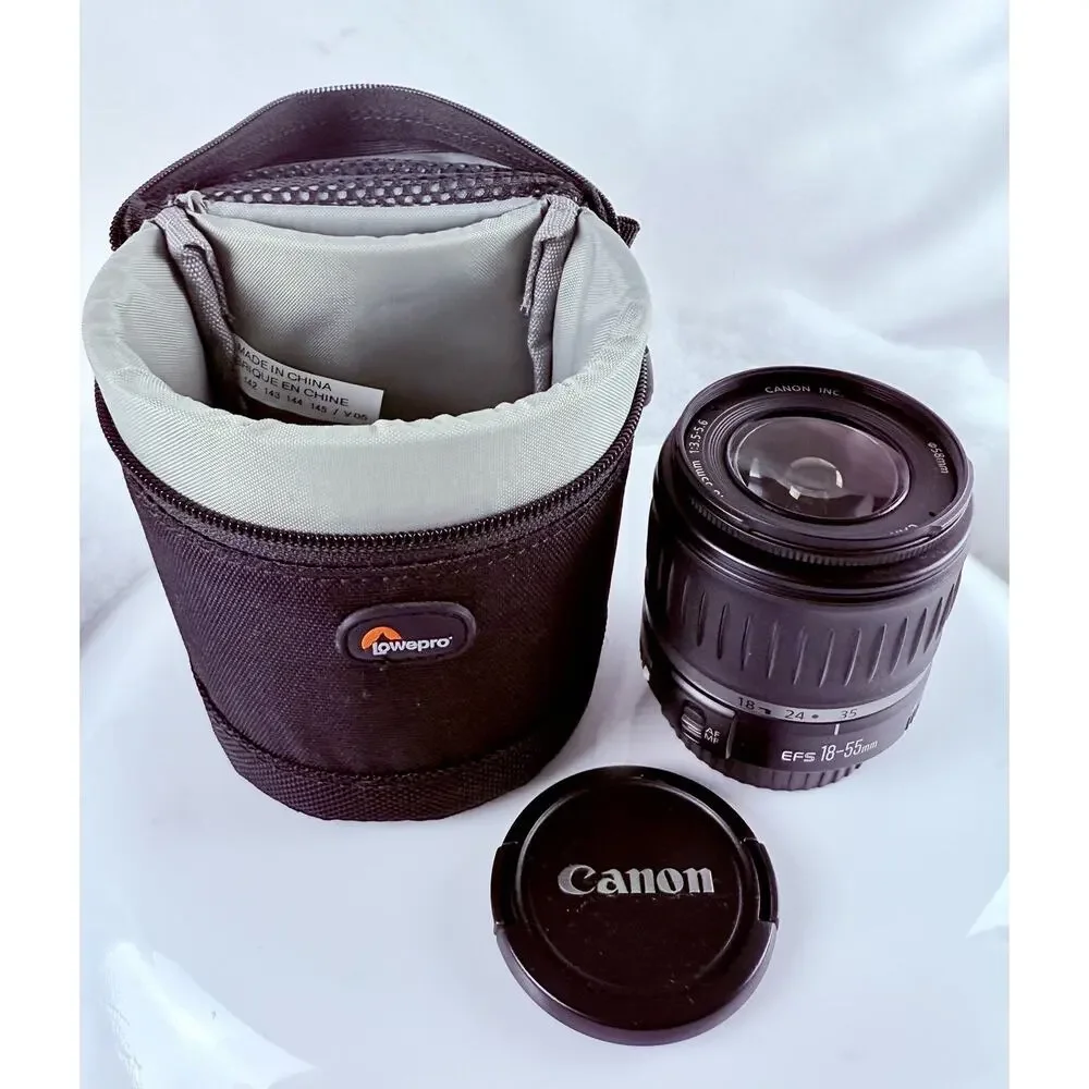 Canon EFS 18-55mm f/3.5-5.6 III Lens And Lowepro Case EOS Rebel DSLR FREE SHIP!